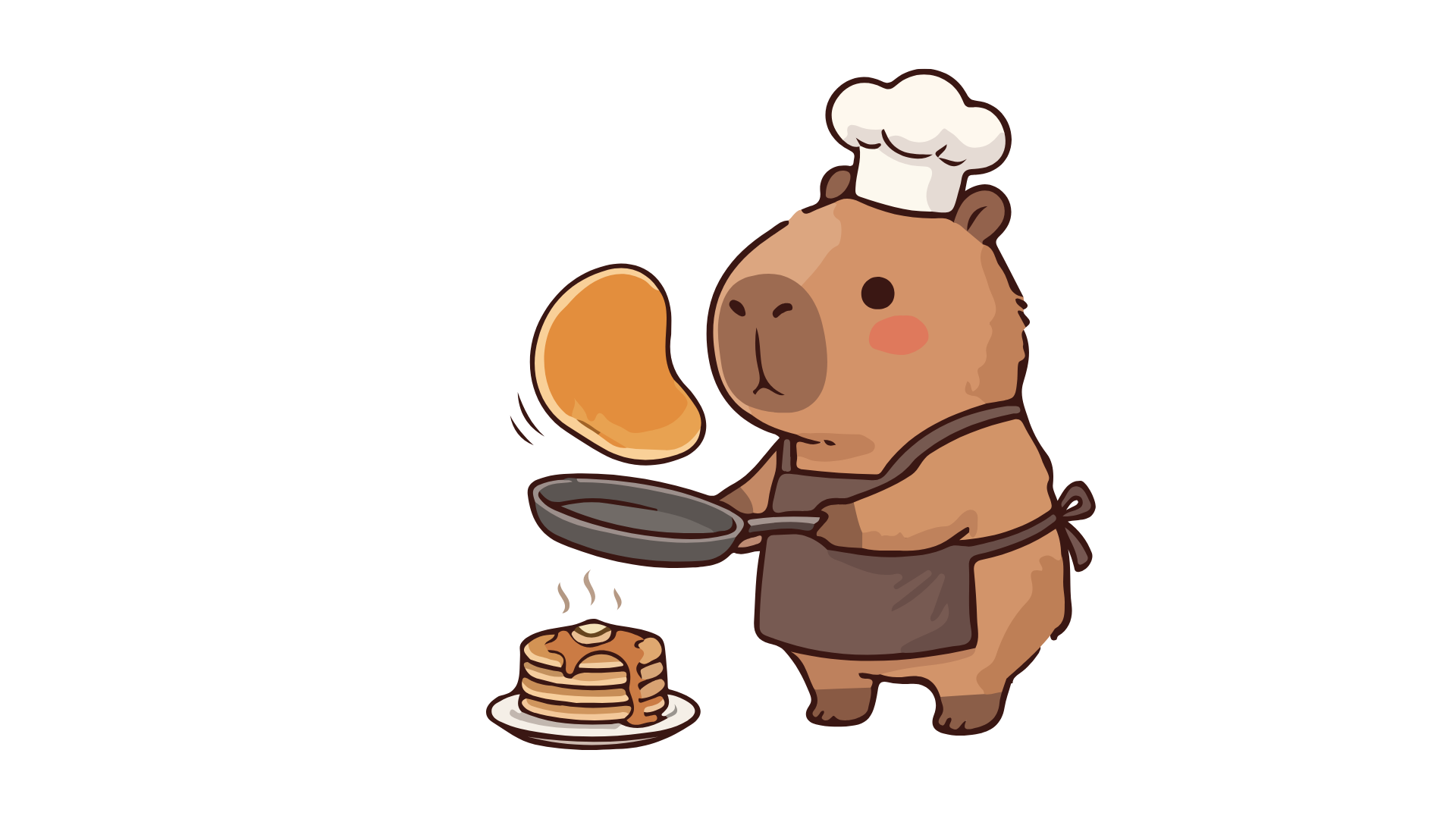 Capy the capybara chef ready to take your order